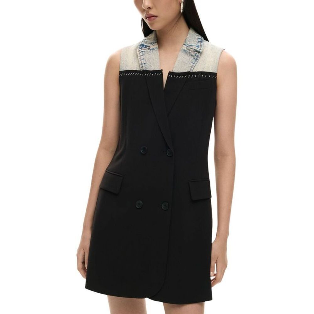 Desigual Black Polyester Midi Women's Dress
